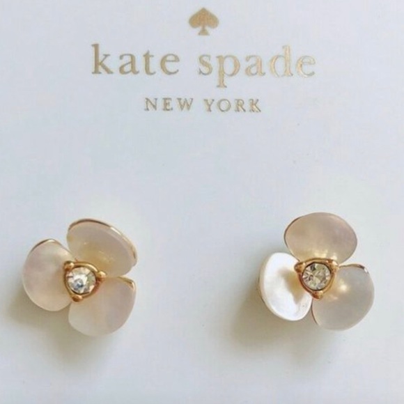 Kate Spade Double Sided White Pearl Pansy Earrings